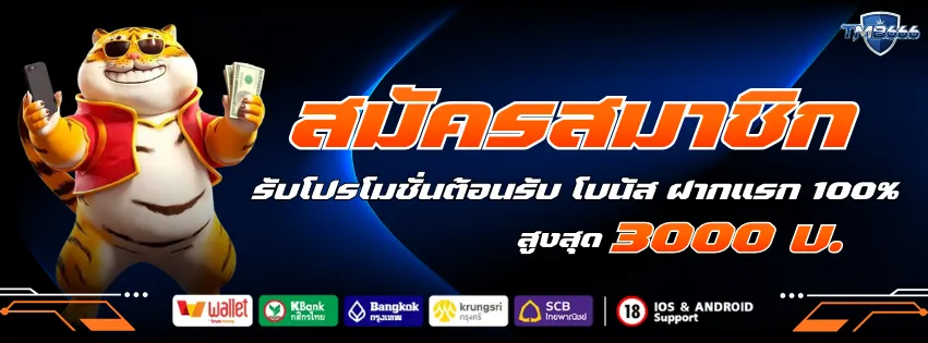 สมัคร TMB666 รับโบนัส ต้อนรับ 100% สูงสุด 3,000 บาท ทำ 5 เทิร์น ถอนได้ 5 เท่า สูงสุด
